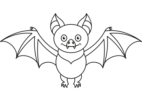 Cartoon Bat Coloring Page